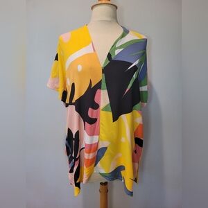 Karlie Multicolor Abstract Tunic Top